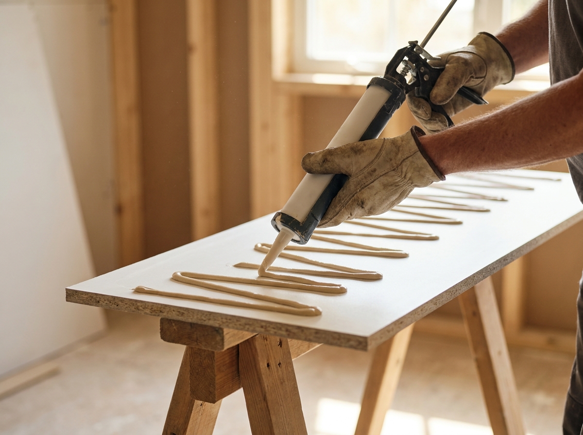 Montaż boazerii laminowanej MDF na klej montażowy